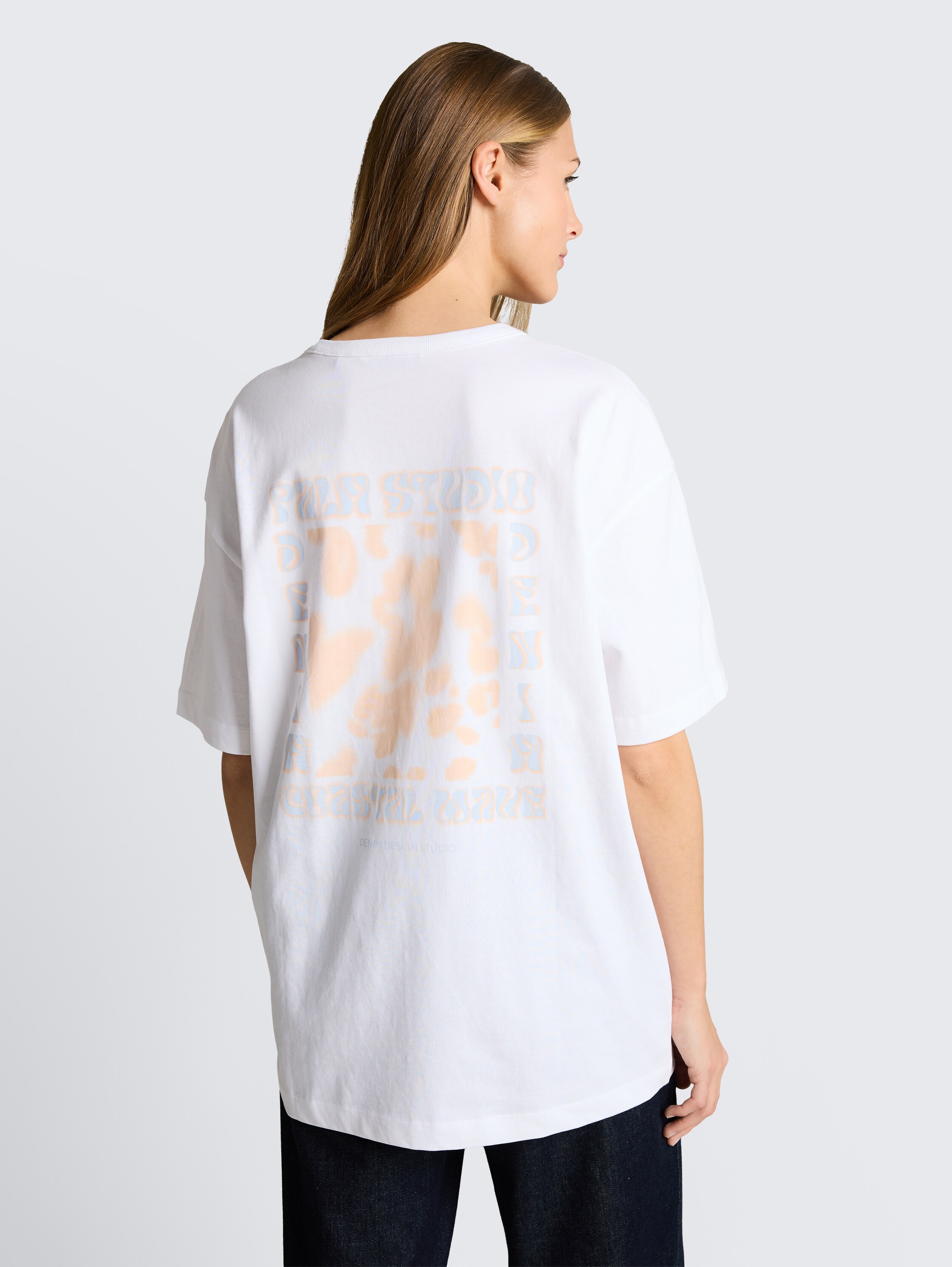 Oversize T-Shirt mit Rückenprint - white - 
