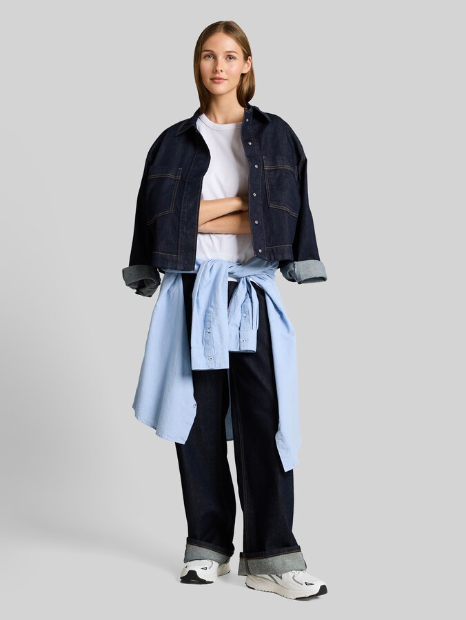 Oversize T-Shirt mit Rückenprint von Denim Female, White