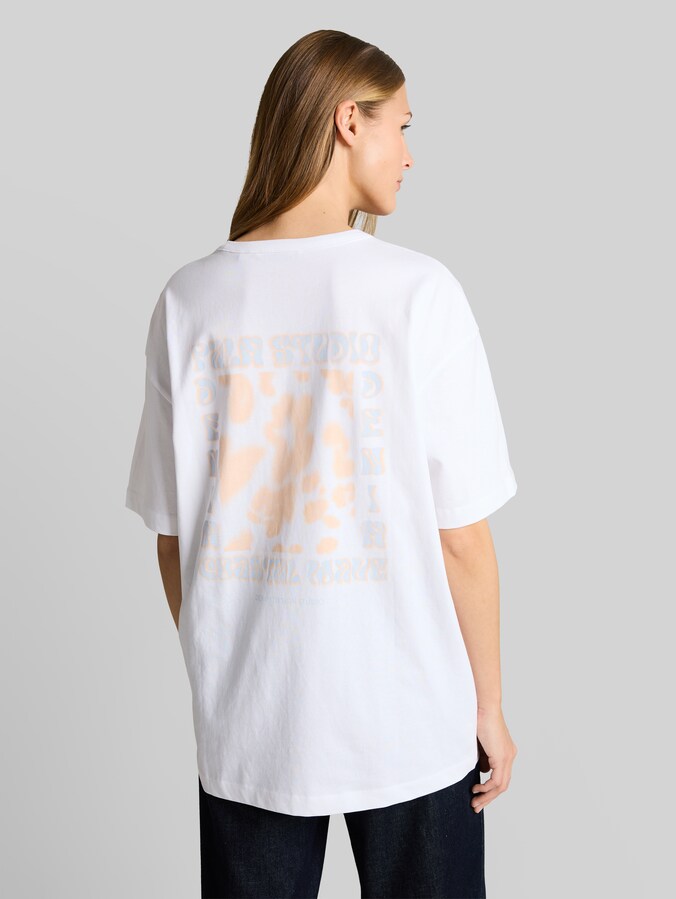 Oversize T-Shirt mit Rückenprint von Denim Female, White