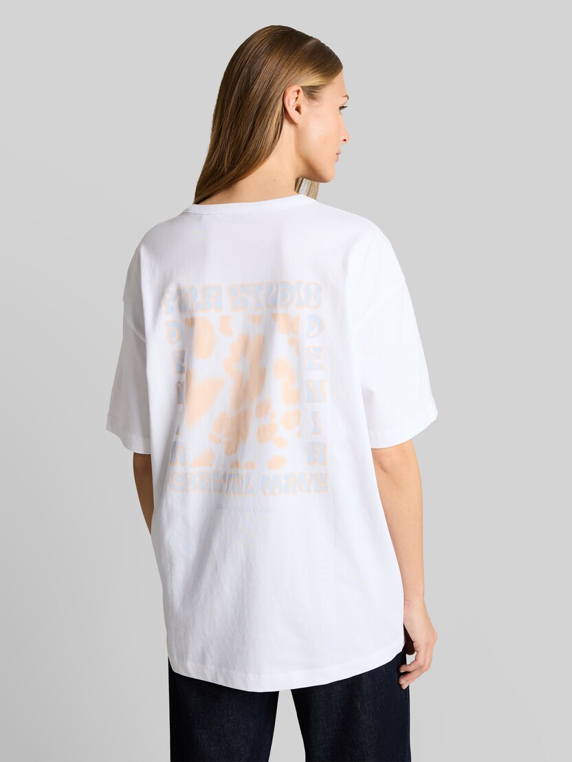 Oversize T-Shirt mit Rückenprint von Denim Female, White