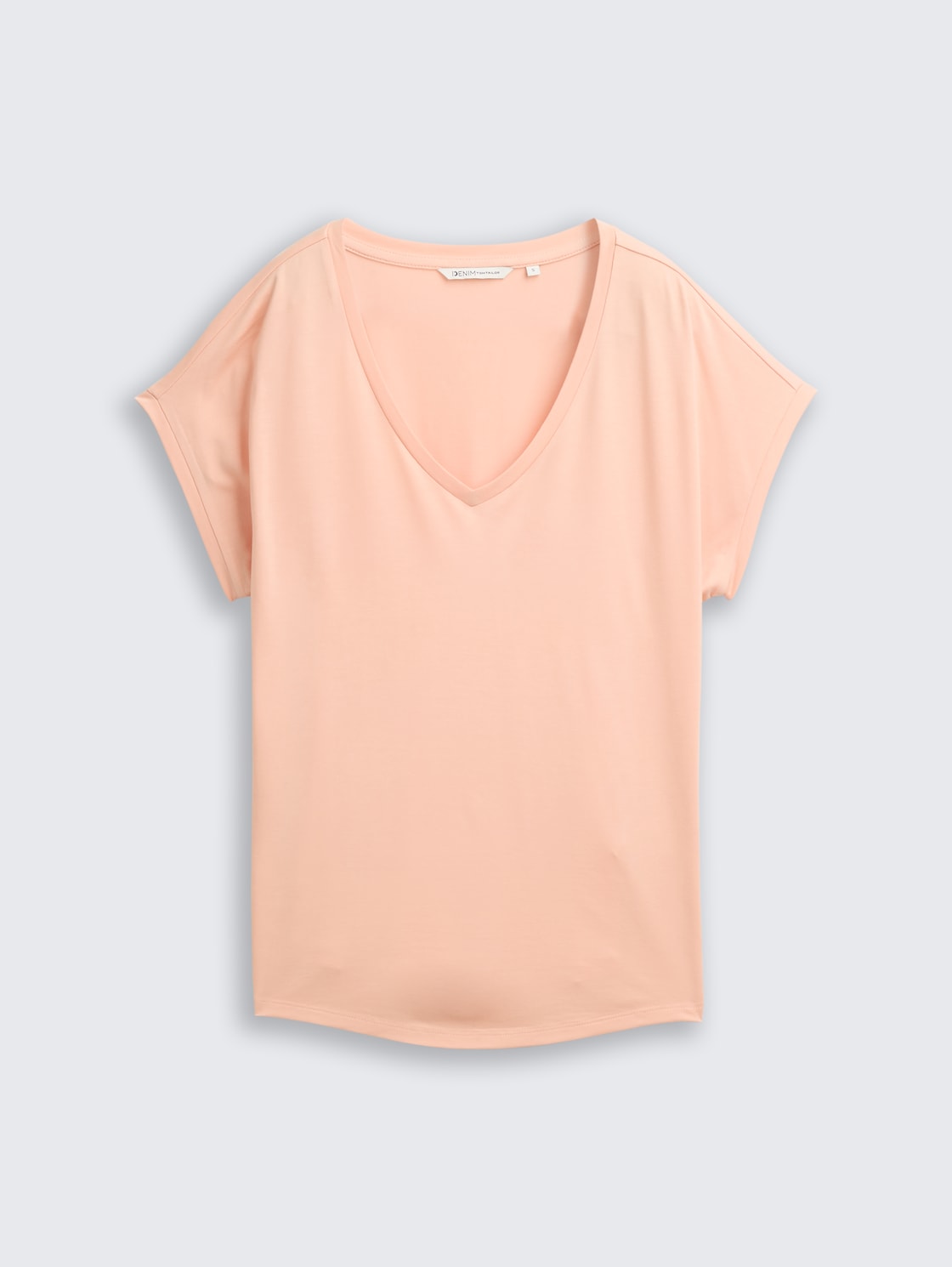 T-Shirt mit V-Ausschnitt - Orange Parfait - Vorder-Produkt-Ansicht