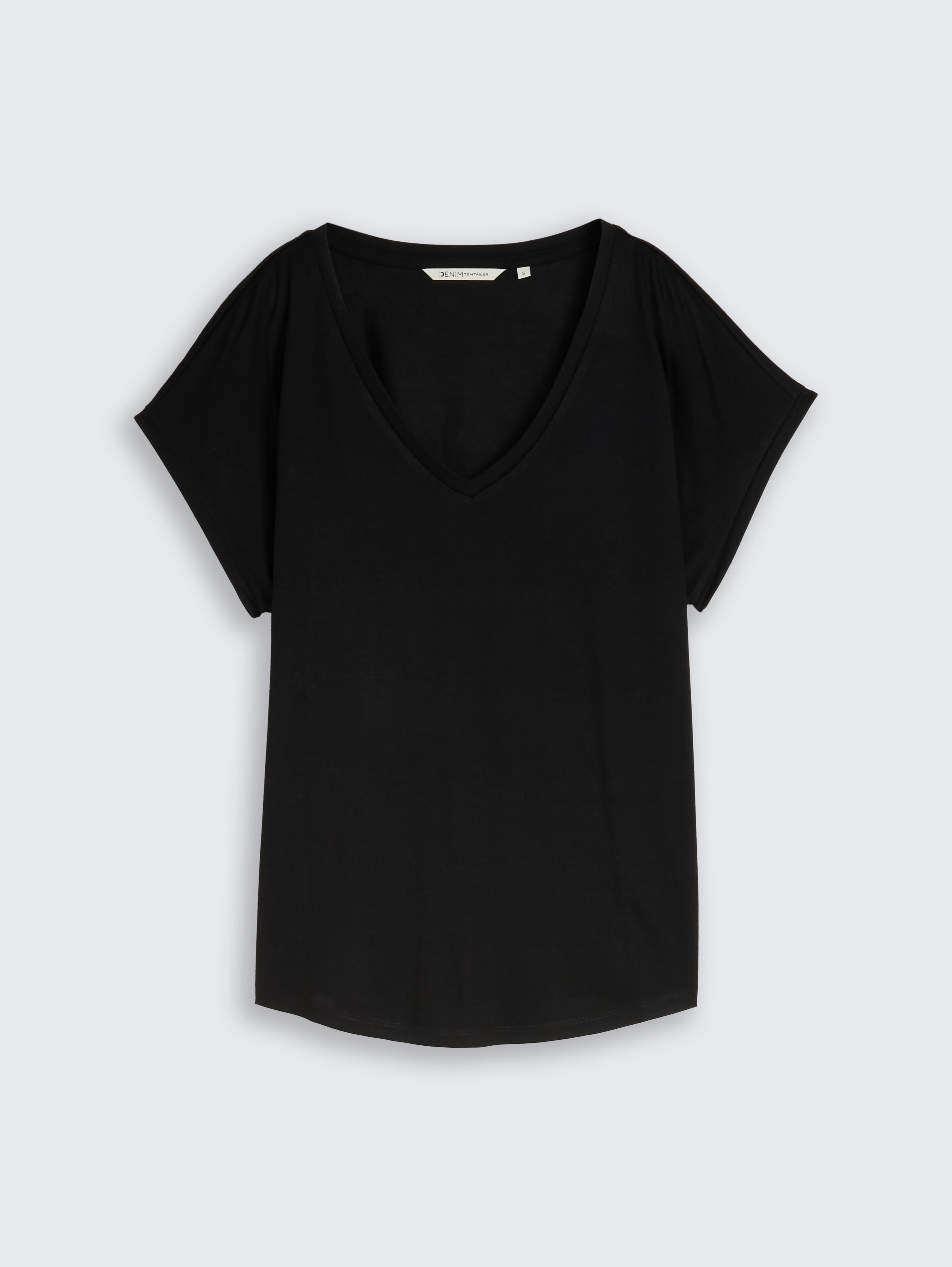 T-shirt met V-hals door Denim Female, deep black