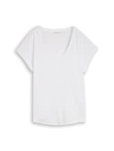 Nicht ausgewählt, T-Shirt mit V-Ausschnitt von Tom Tailor, weiß