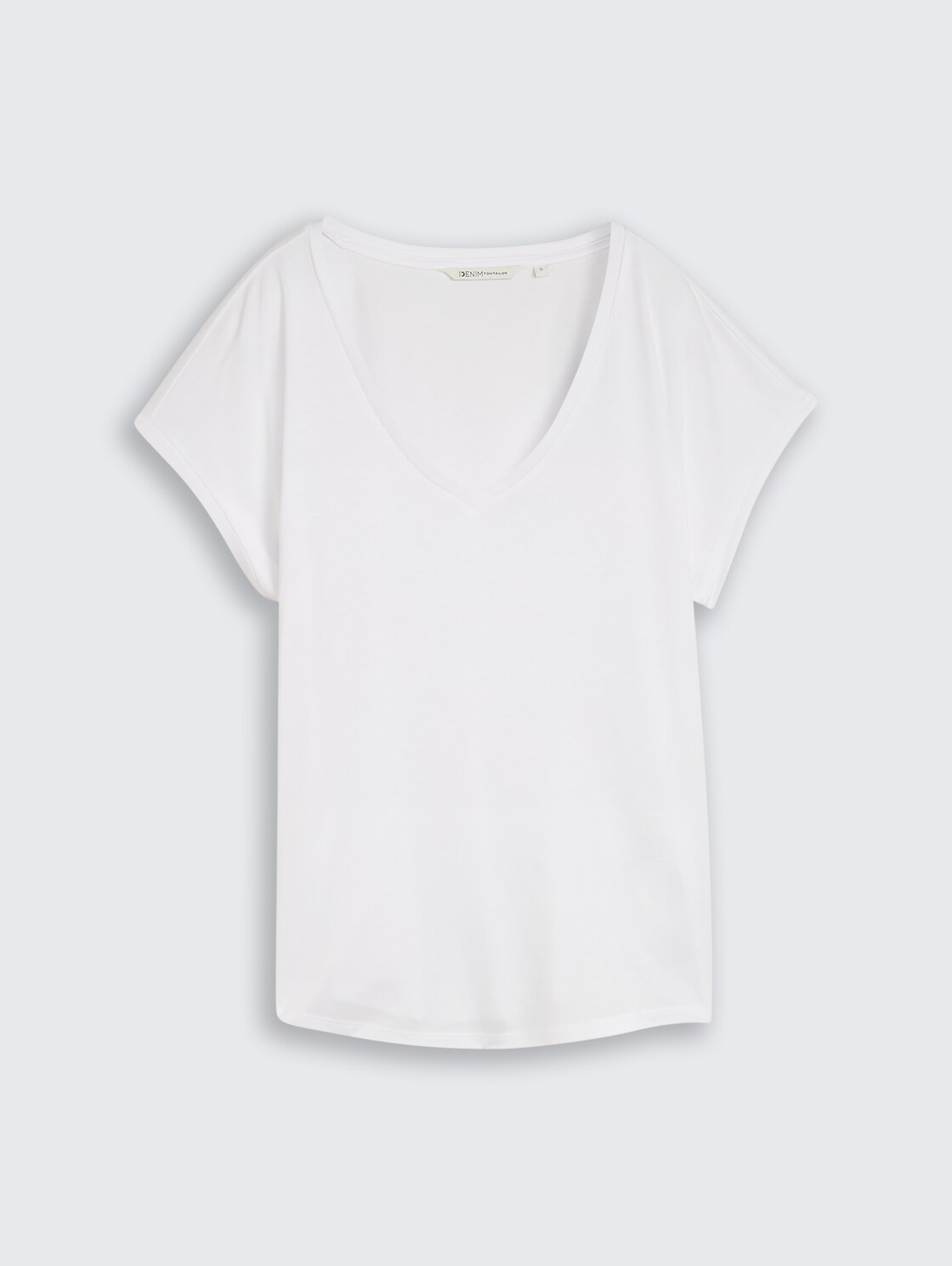 T-Shirt mit V-Ausschnitt - White - Vorder-Produkt-Ansicht