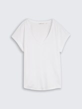T-shirt avec col en V - White - Vue de face du produit