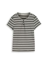 Geselecteerd, Henley T-shirt met streepjesmotief door Tom Tailor, zwart