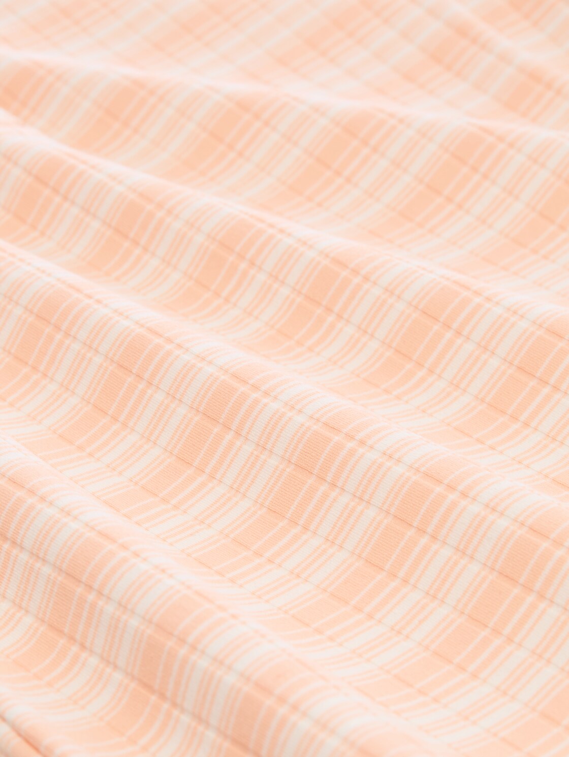 Henley T-shirt met streepjesmotief - apricot white gradient stripe - Materiaalweergave