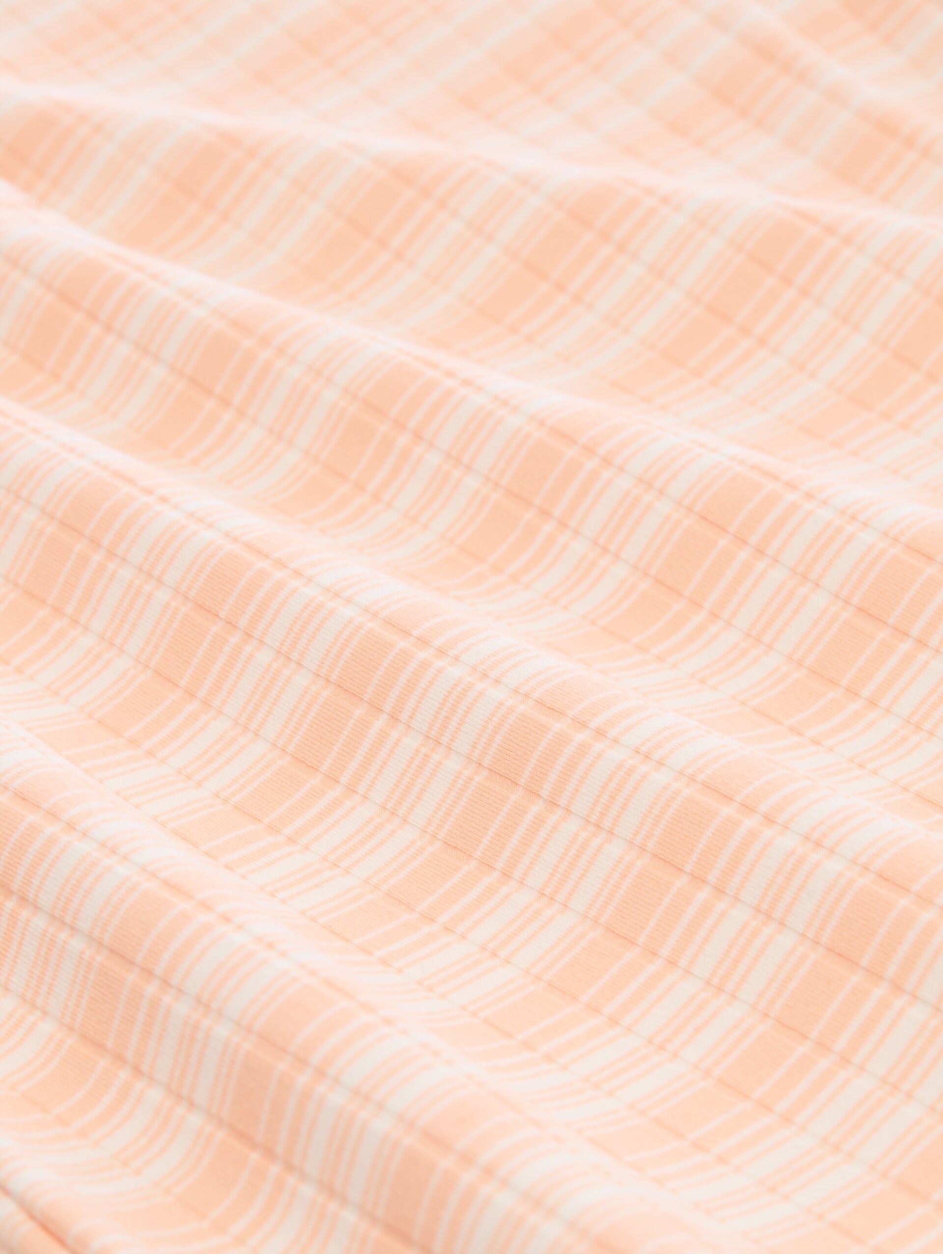 Henley T-shirt with striped pattern - apricot white gradient stripe - Material view