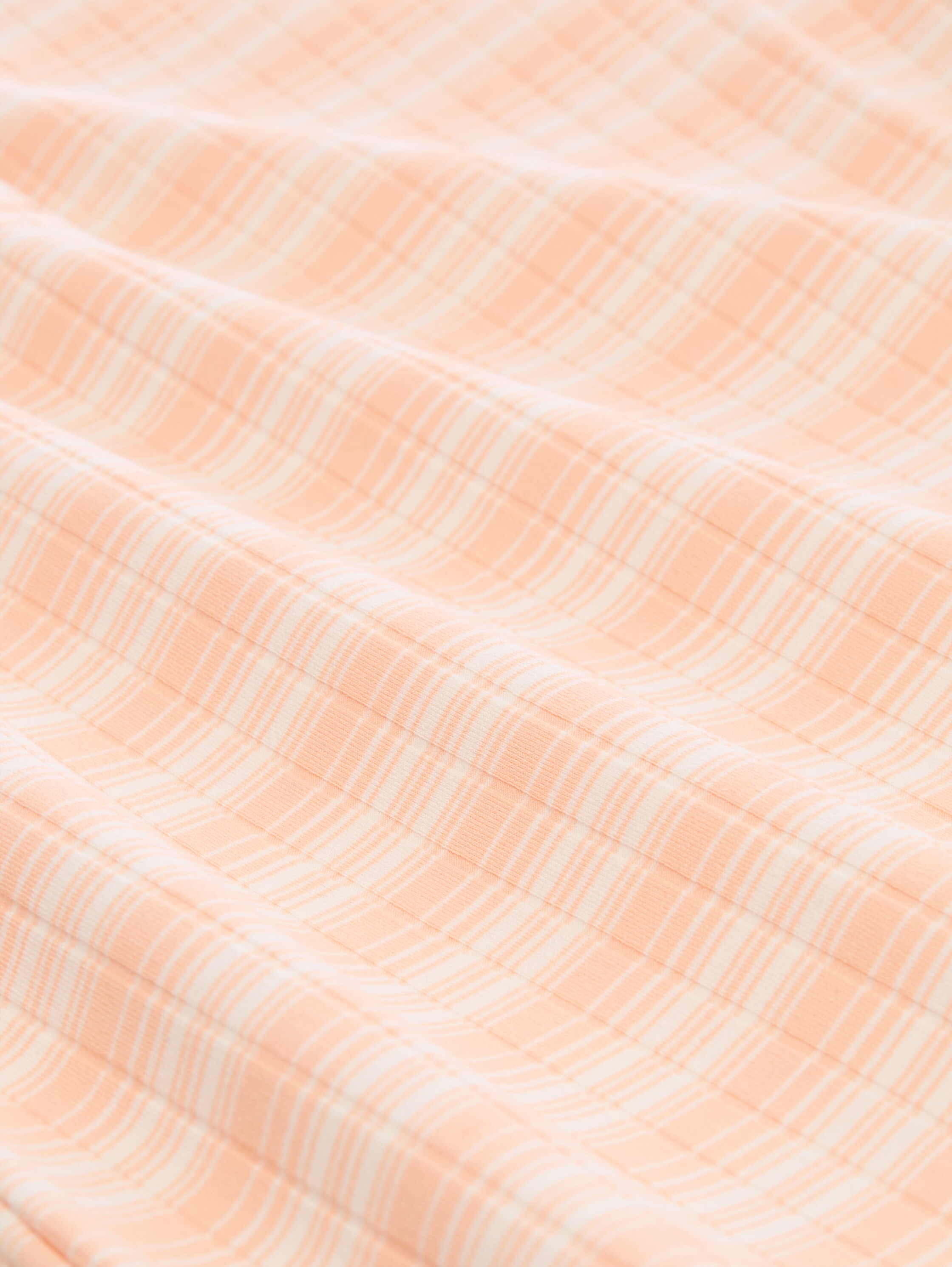 Henley T-Shirt mit Streifenmuster - apricot_white_gradient_stripe - 