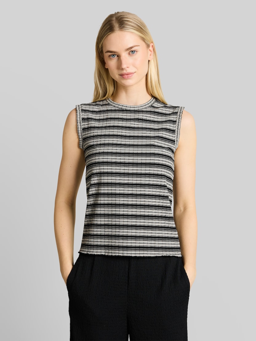 Top mit Streifenmuster von Denim Female, black white gradient stripe