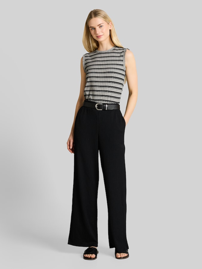 Top met streepjespatroon door Denim Female, black white gradient stripe