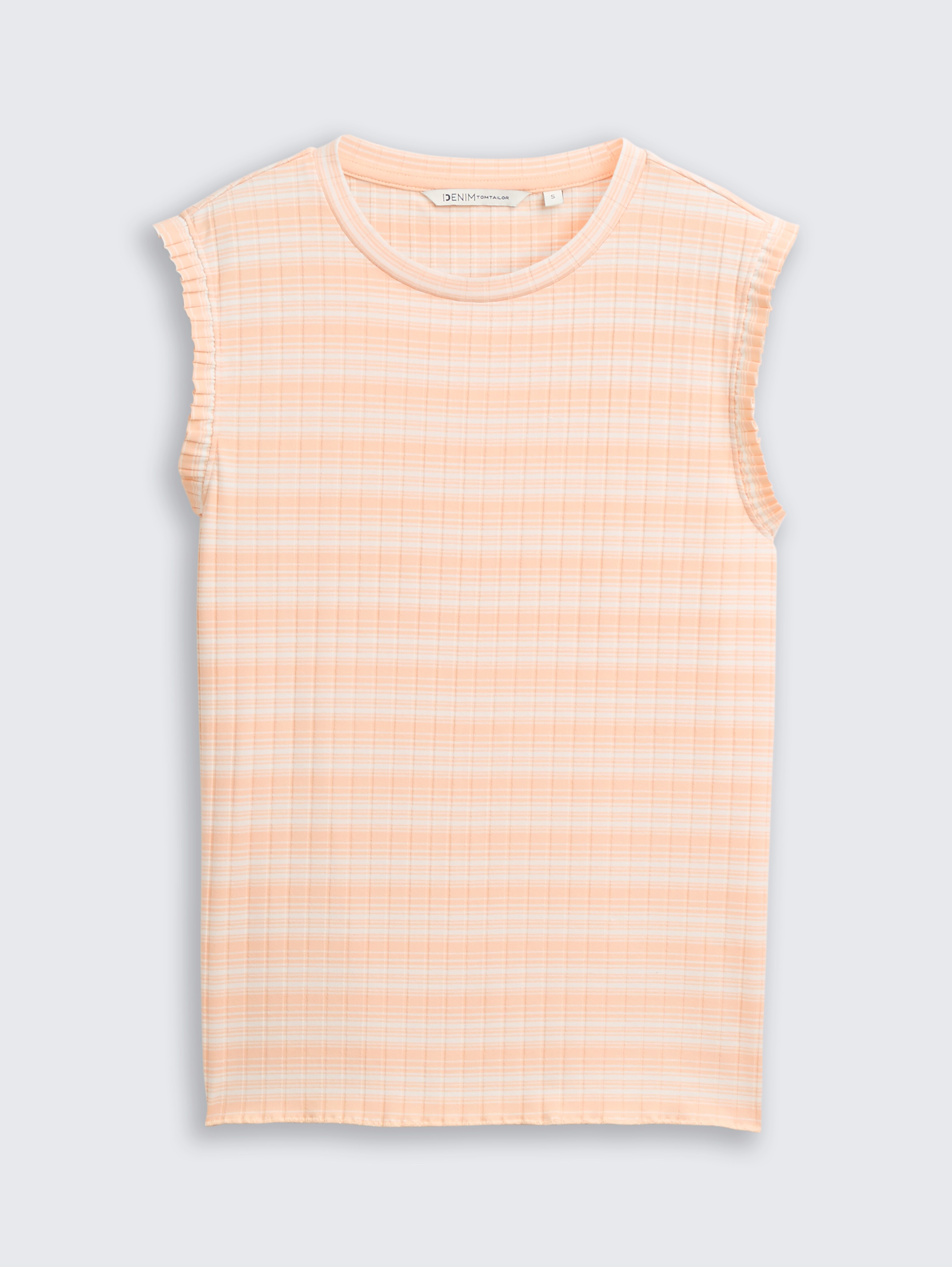 Top with striped pattern by Denim Female, apricot white gradient stripe