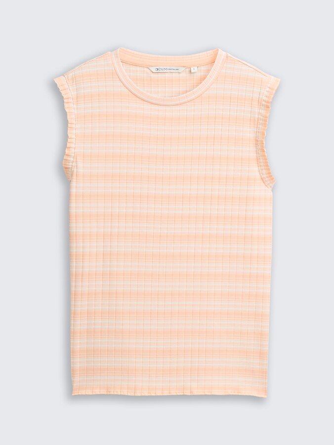 Top mit Streifenmuster von Denim Female, apricot white gradient stripe