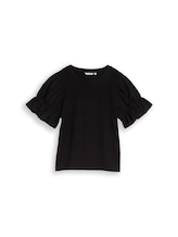 Ausgewählt, Loose Fit T-Shirt mit Lochstickereien von Tom Tailor, schwarz