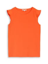 Ausgewählt, Loose Fit Crinkle Top mit Volants von Tom Tailor, orange