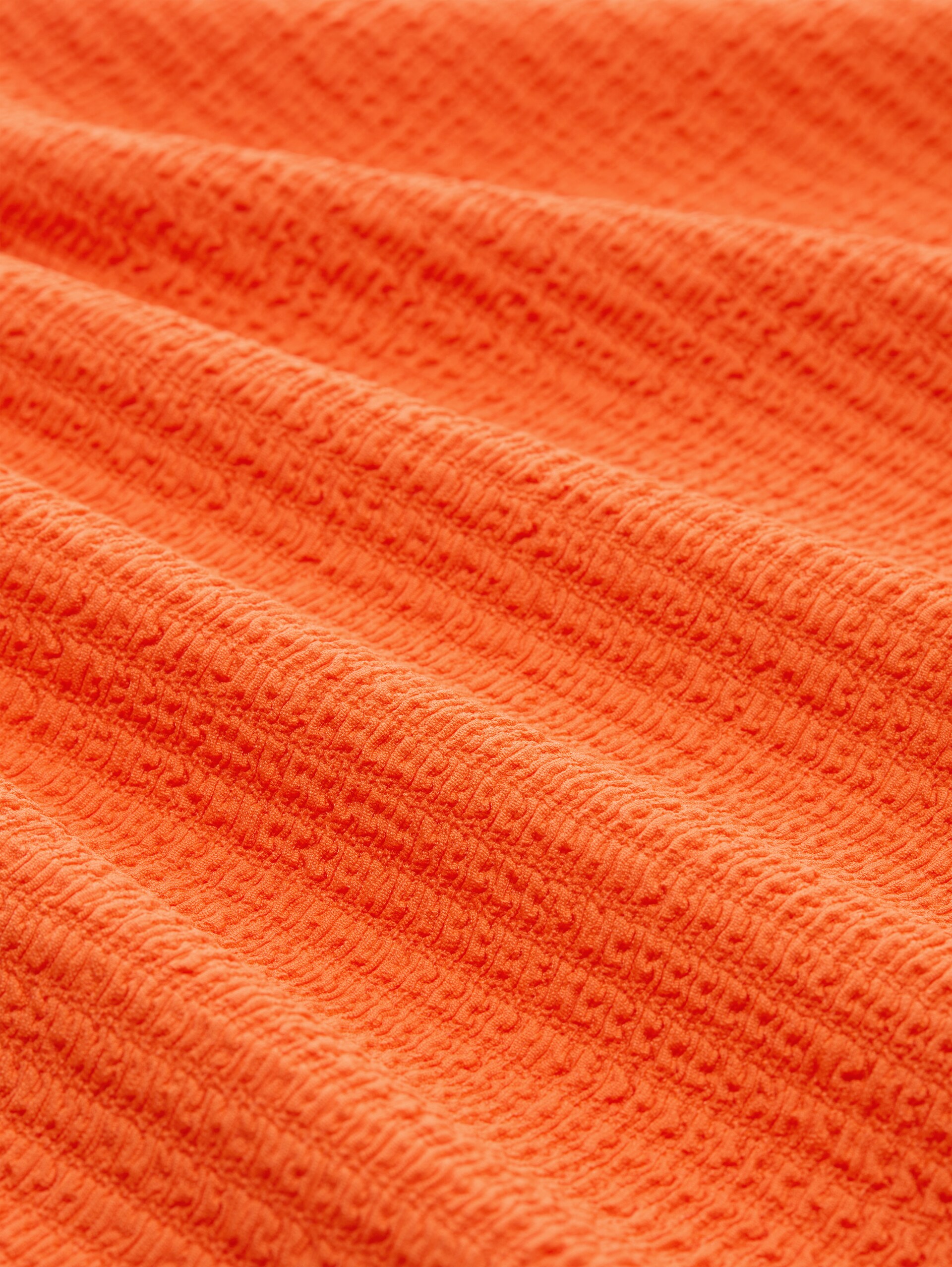 Top ample froissé à volants - Fiery Orange - Vue de la matière