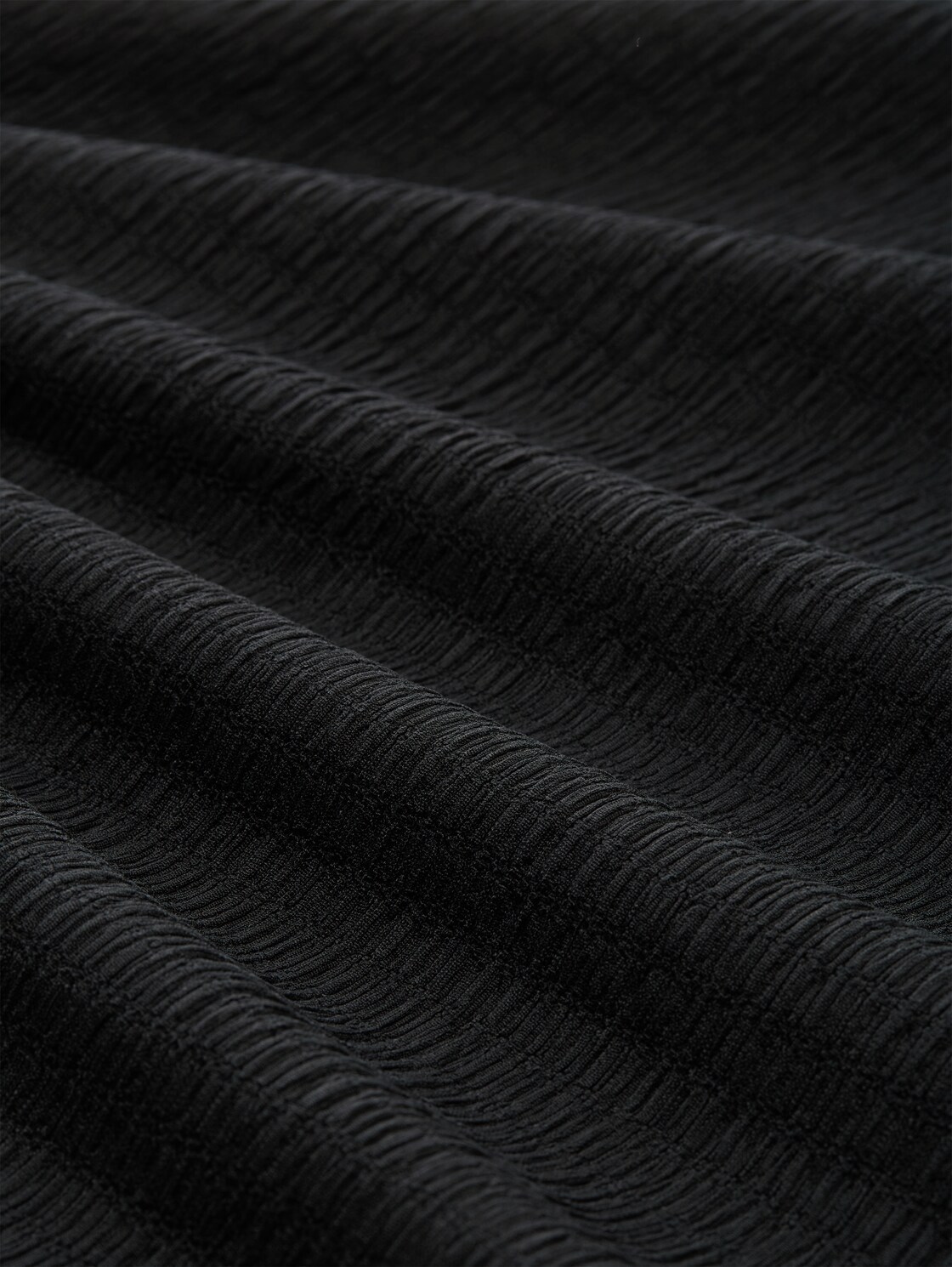 Loose Fit Crinkle Top mit Volants - deep black - Material-Ansicht