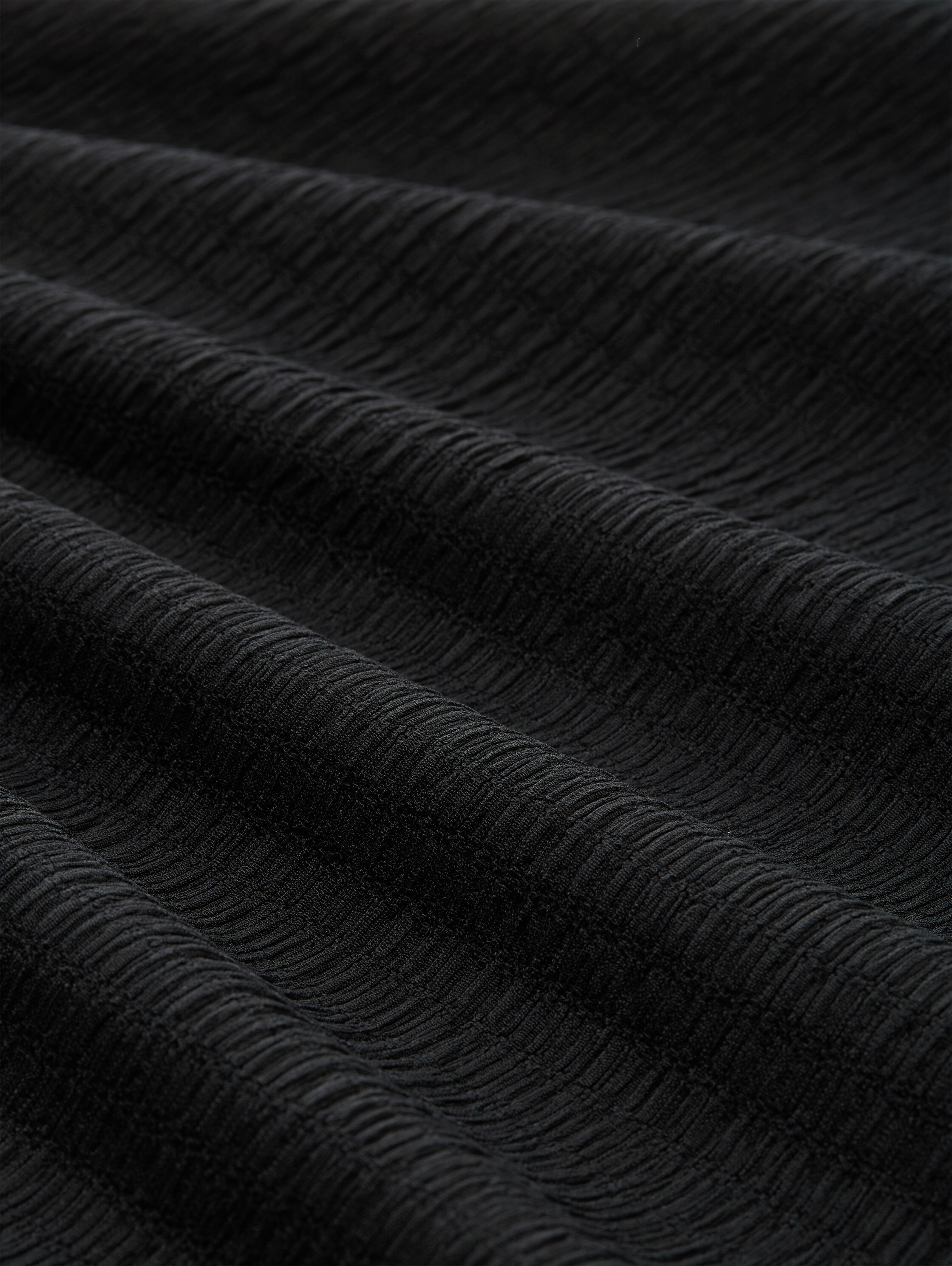 Losvallende crinkle top met volants - deep_black_1 - 