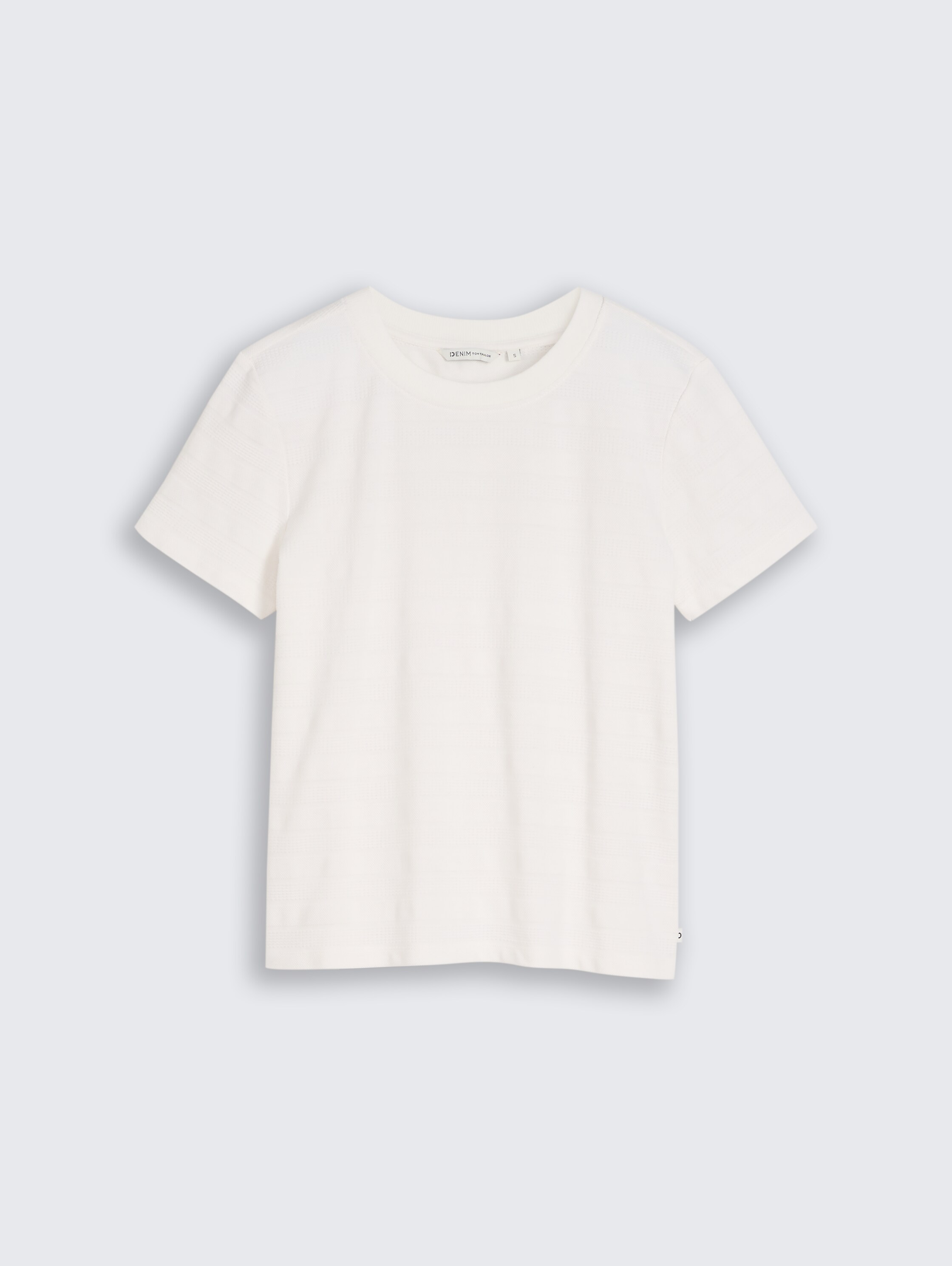 T-shirt jacquard à col rond - off_white_1 - 