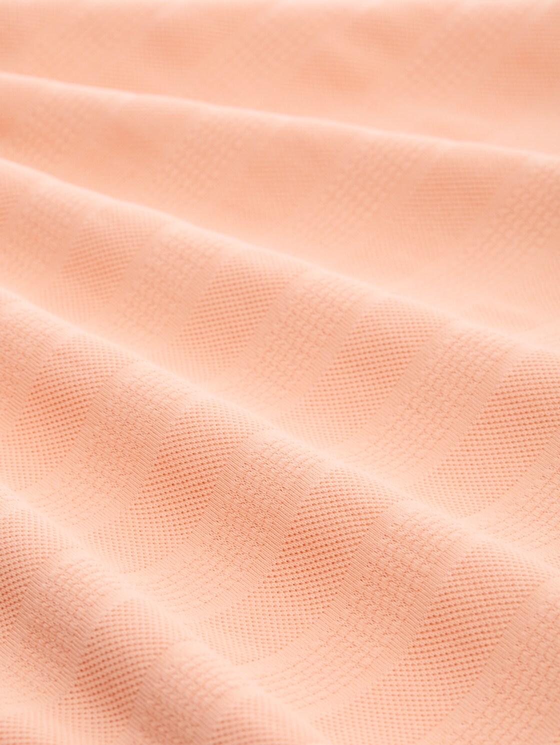 Jacquard T-Shirt mit Rundhalsausschnitt - Orange Parfait - Material-Ansicht