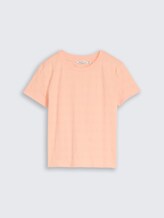 Jacquard T-Shirt mit Rundhalsausschnitt - Orange Parfait - Vorder-Produkt-Ansicht