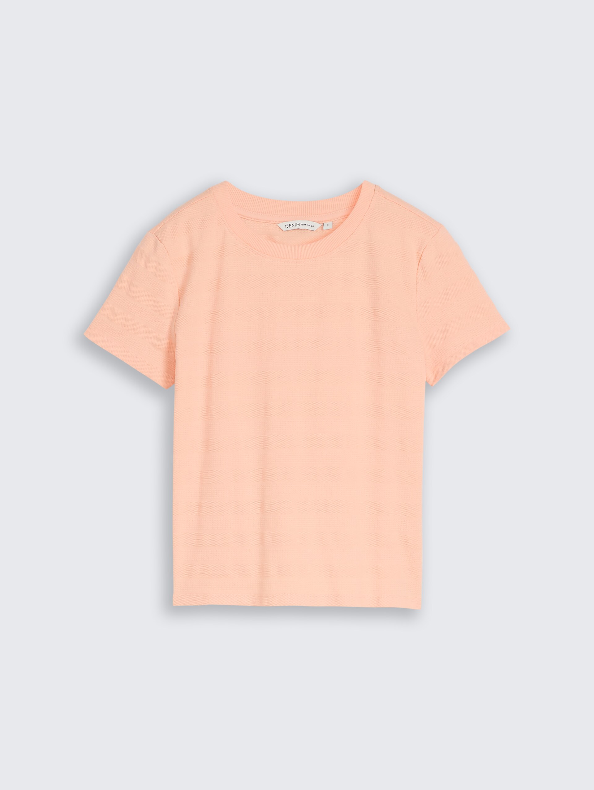 Jacquard T-shirt met ronde hals - Orange Parfait - Product vooraanzicht