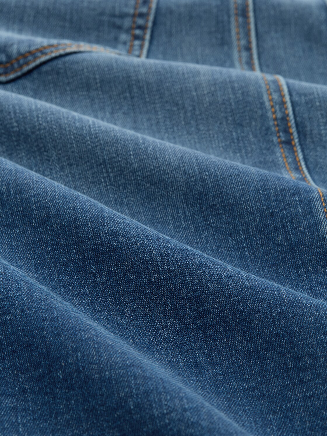 Midi-Jeansrock mit Schlitz - Clean Light Stone Blue Denim - Material-Ansicht