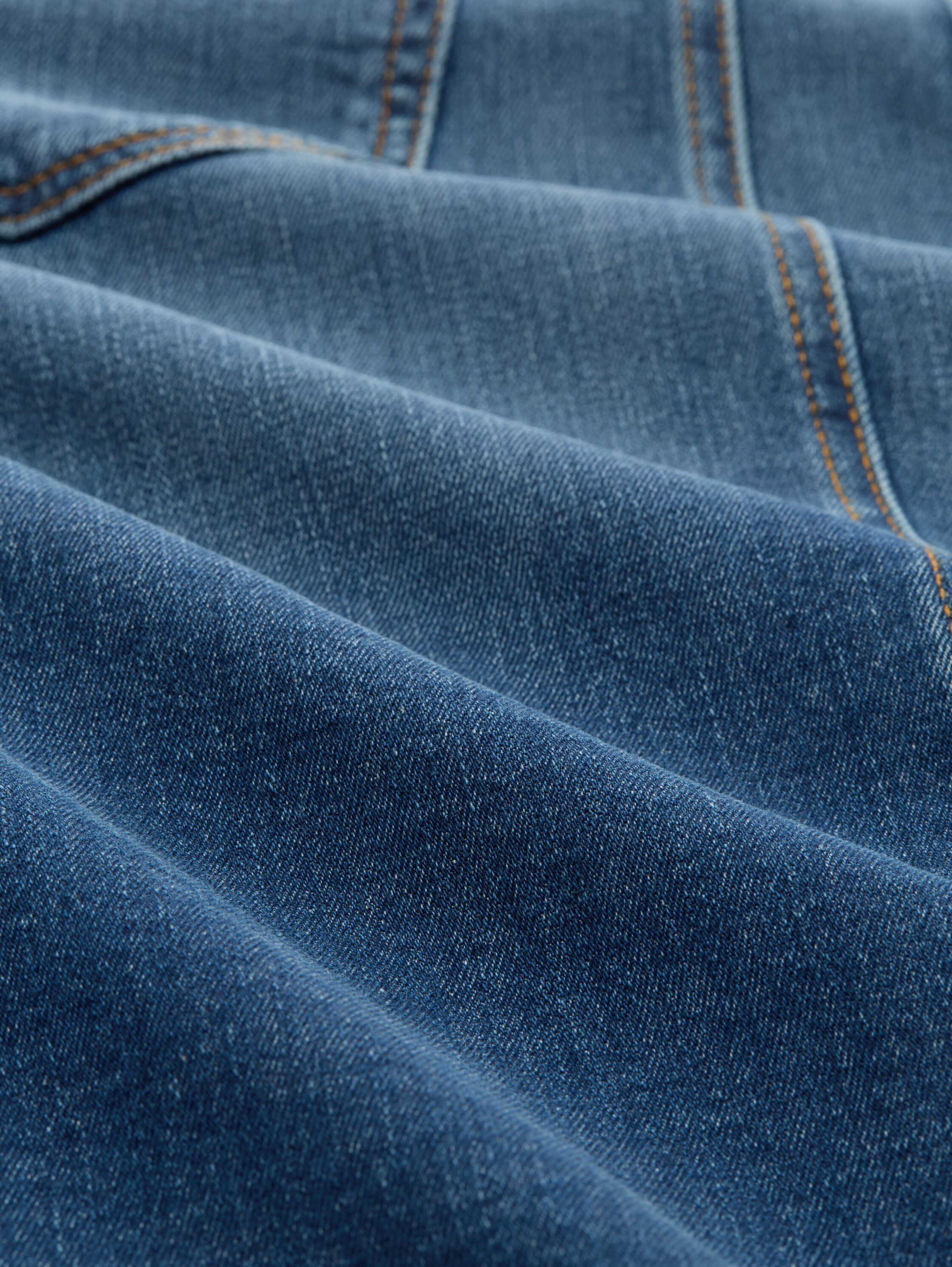 Midi-jeansrok met split - Clean Light Stone Blue Denim - Materiaalweergave