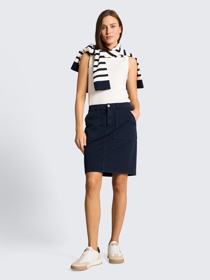 Jeansrok met opgestikte zakken door Women, sky captain blue