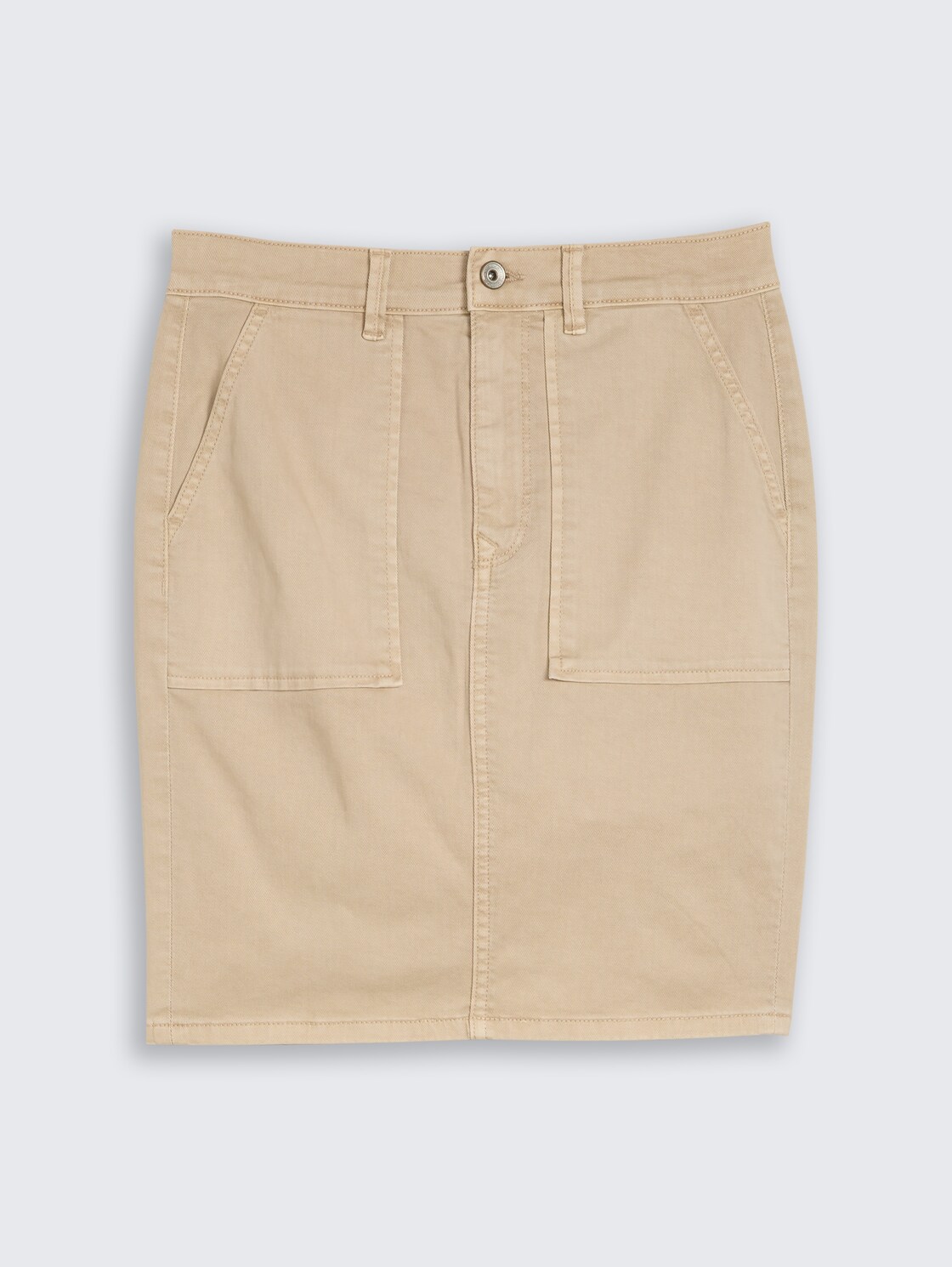 Jeansrock mit aufgesetzten Taschen - sand stone beige - Vorder-Produkt-Ansicht