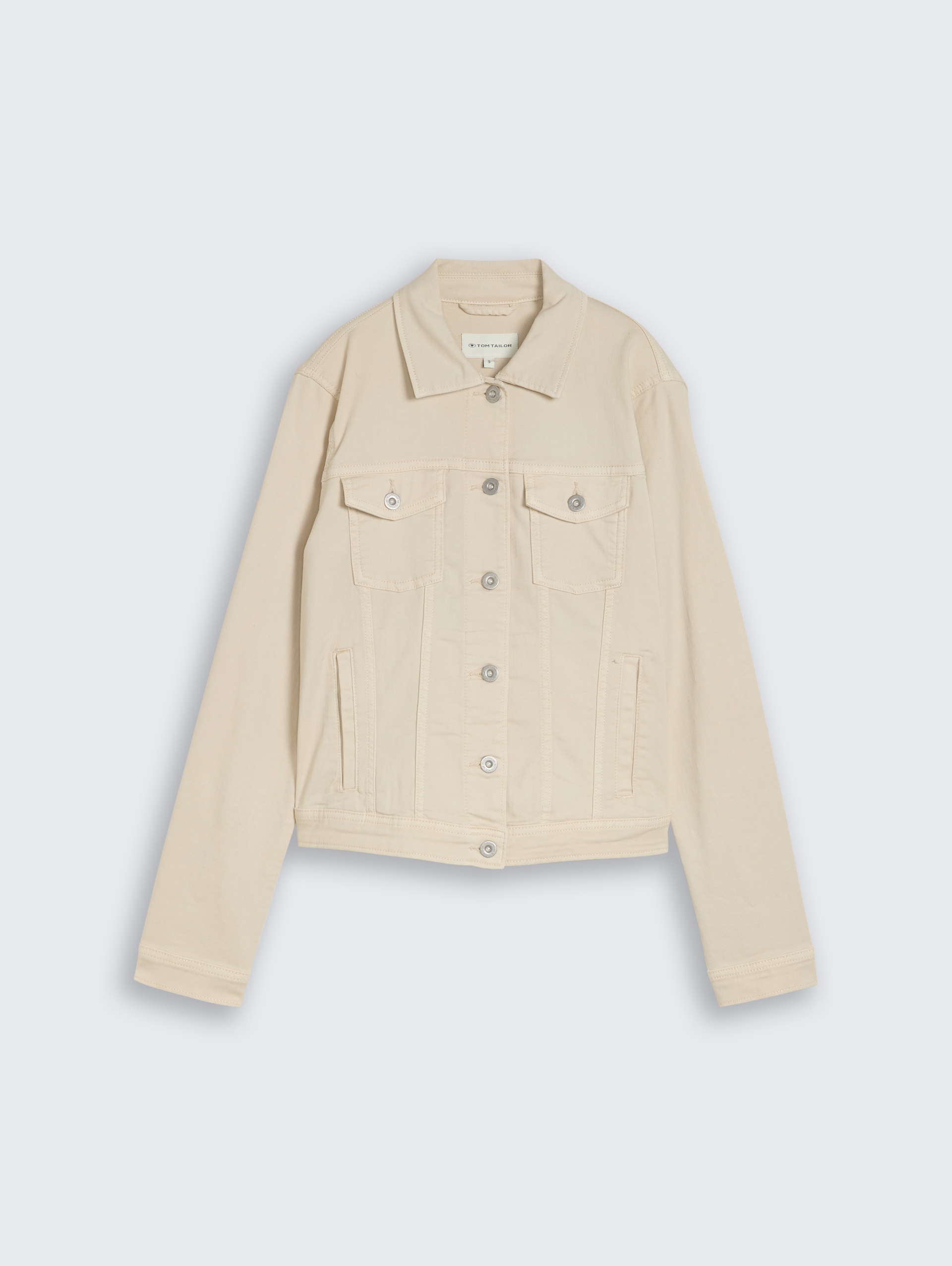 Jeansjacke mit Eingriffstaschen - stone sand beige - Vorder-Produkt-Ansicht
