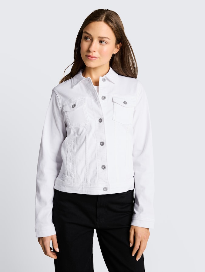 Jeansjacke mit Eingriffstaschen von Women, bright white