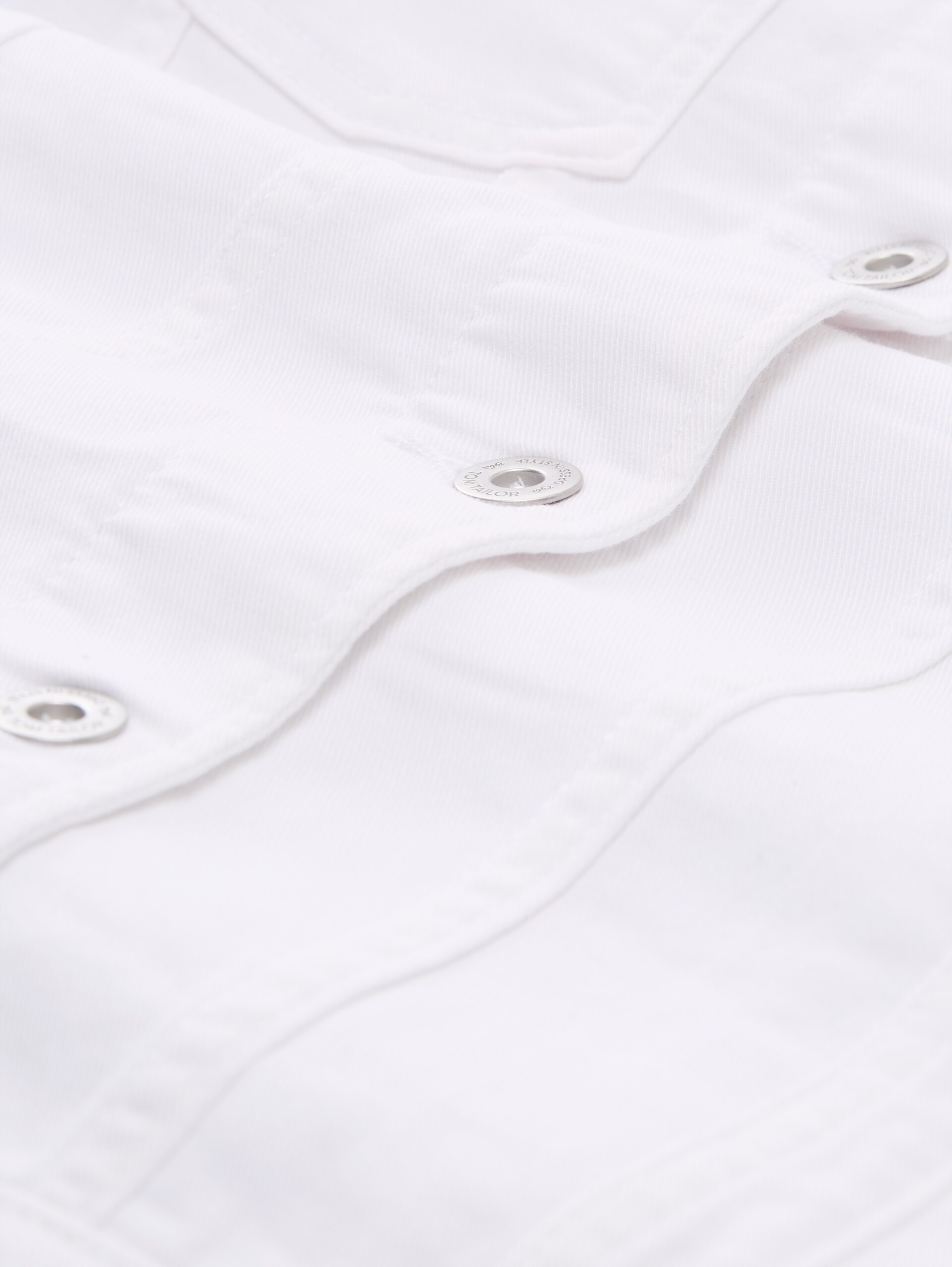 Denim jacket with side pockets - bright white - Product detail view