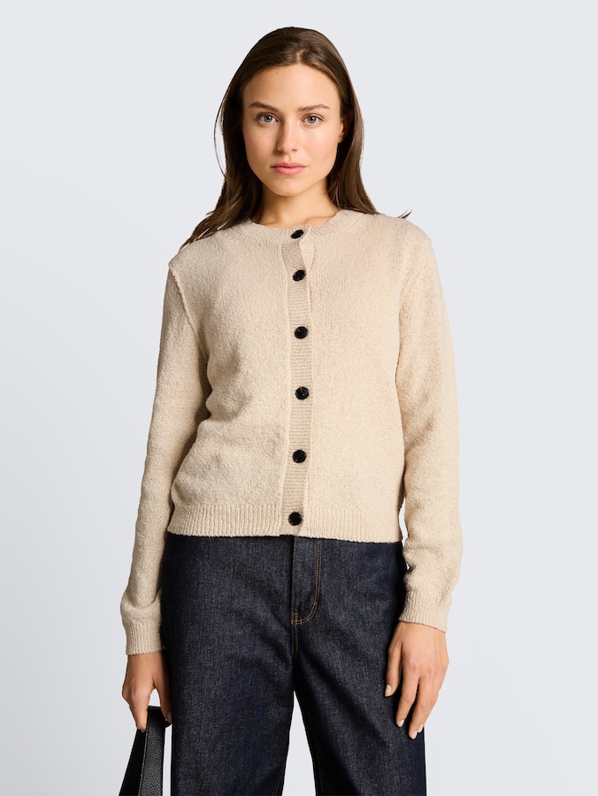 Cardigan mit Rundhalsausschnitt von Women, sand stone beige