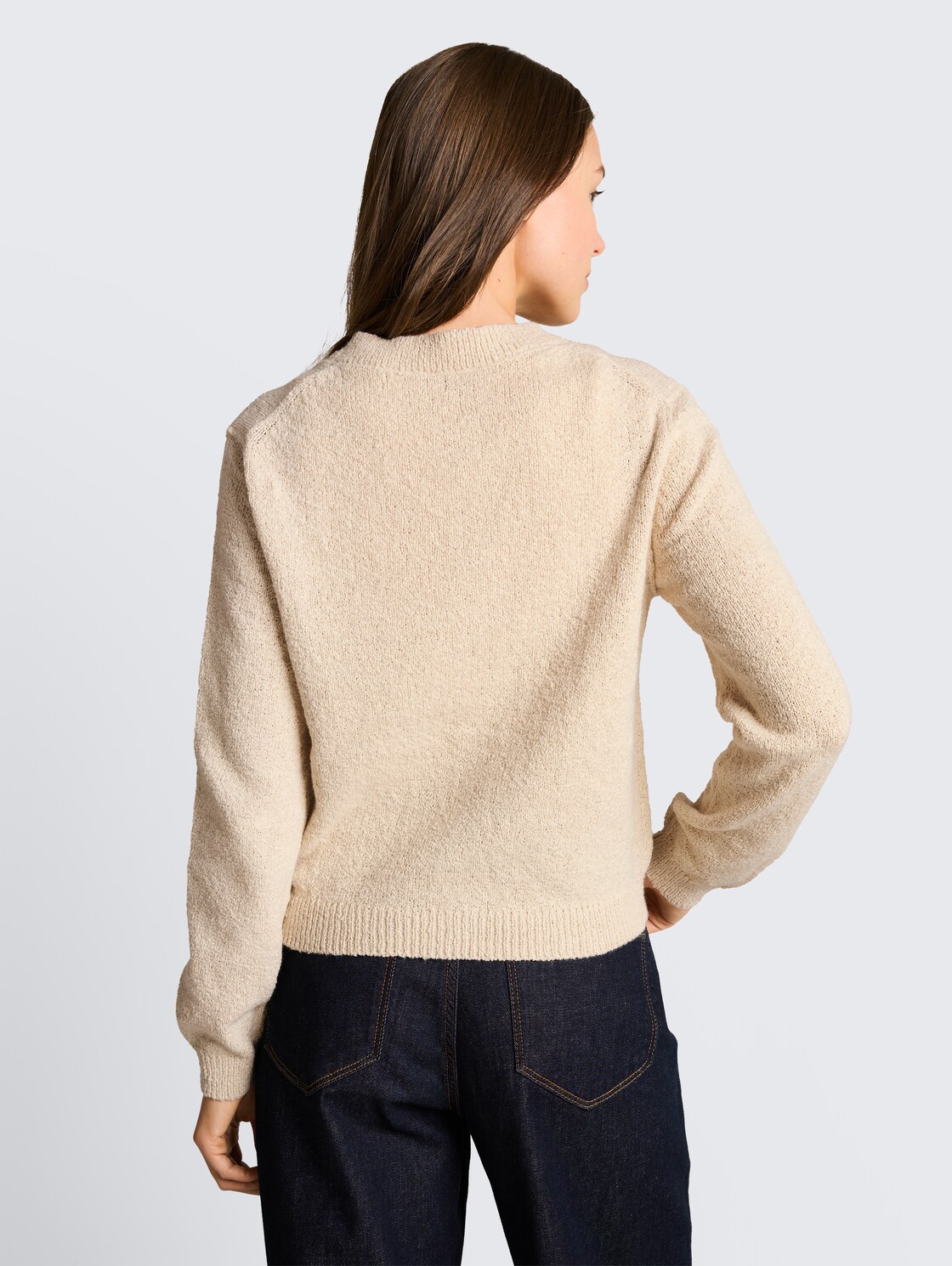 Cardigan mit Rundhalsausschnitt - sand stone beige