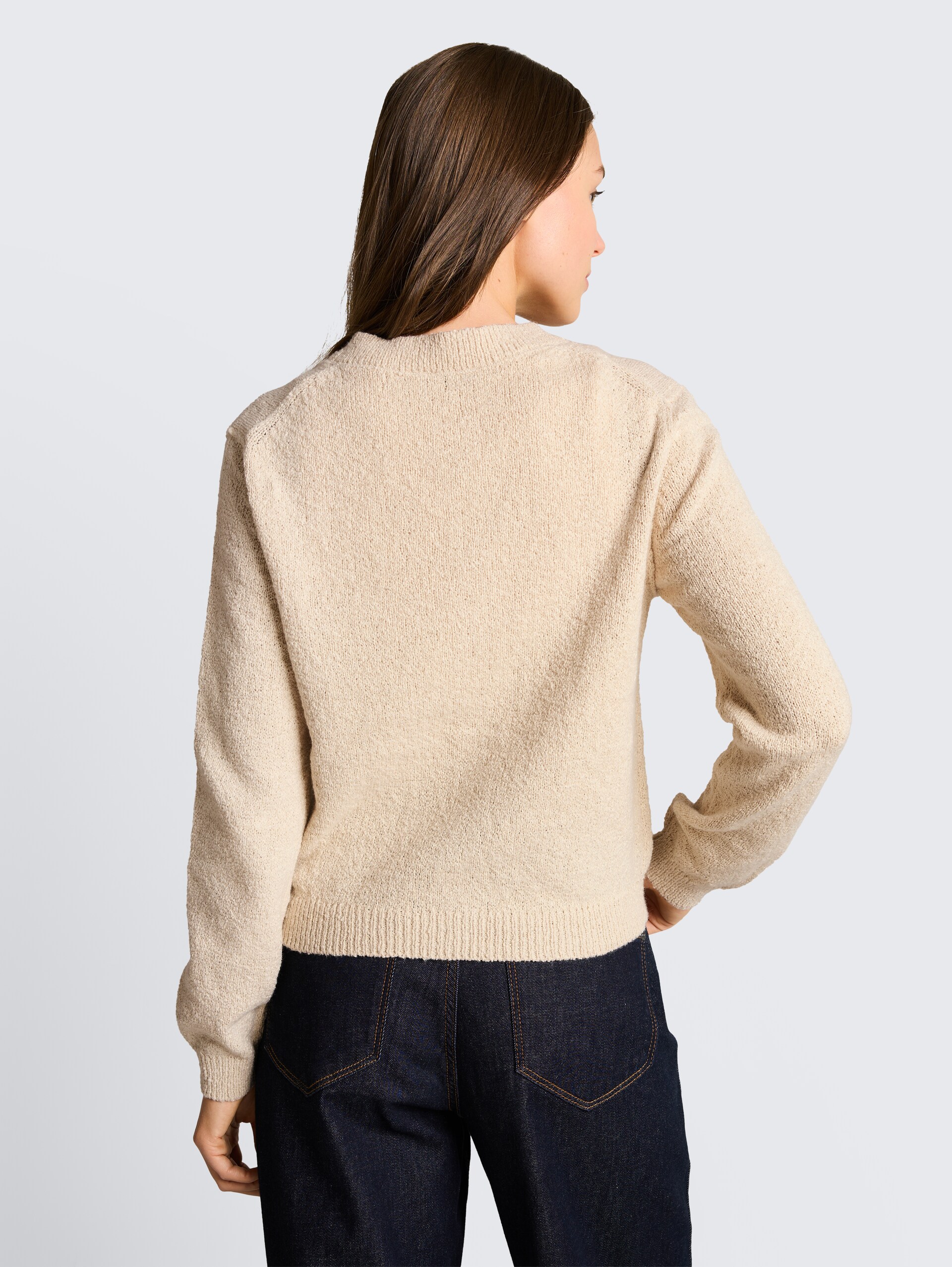 Cardigan à col rond - sand stone beige