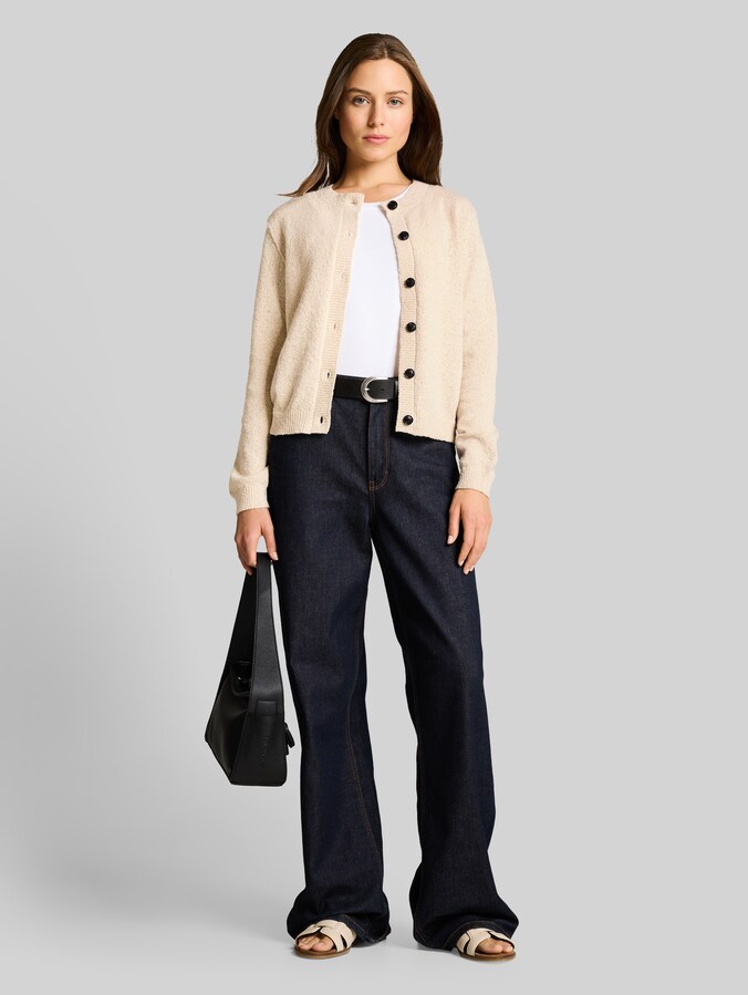 Vest met ronde hals door Women, sand stone beige