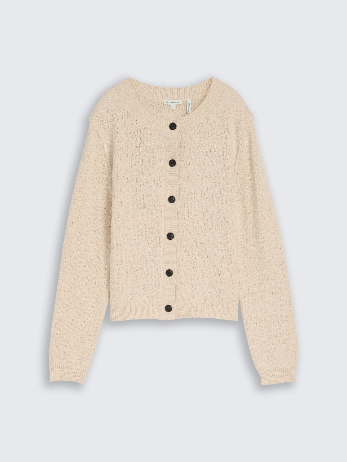 Cardigan mit Rundhalsausschnitt - sand stone beige