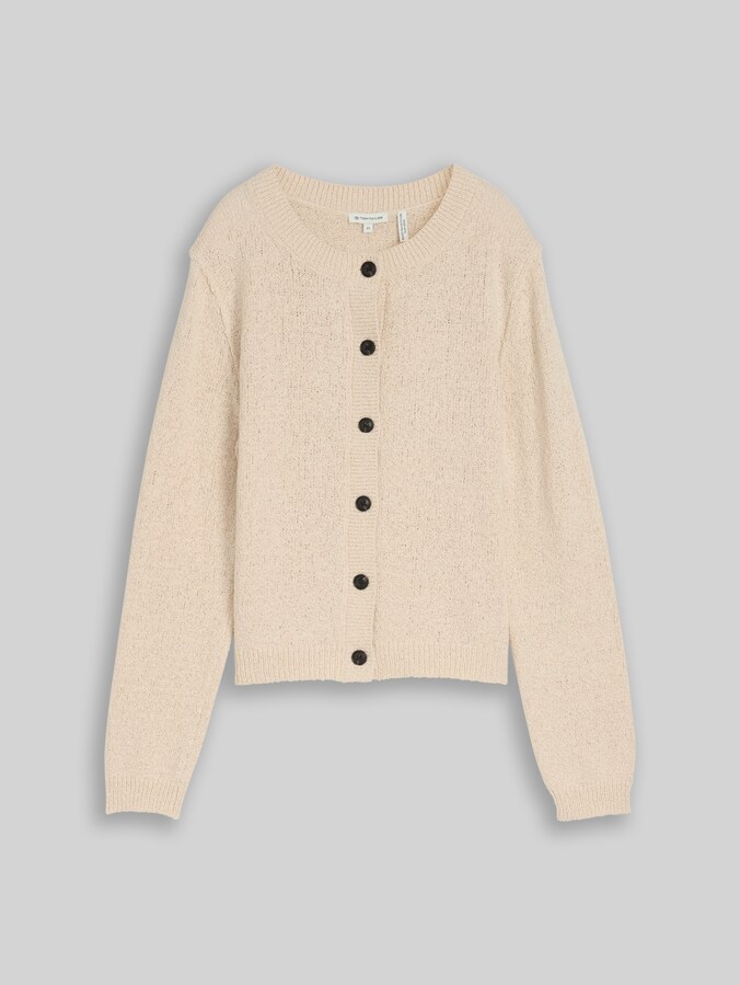 Vest met ronde hals door Women, sand stone beige