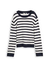 Ausgewählt, Strickpullover mit Streifenmuster von Tom Tailor, blau
