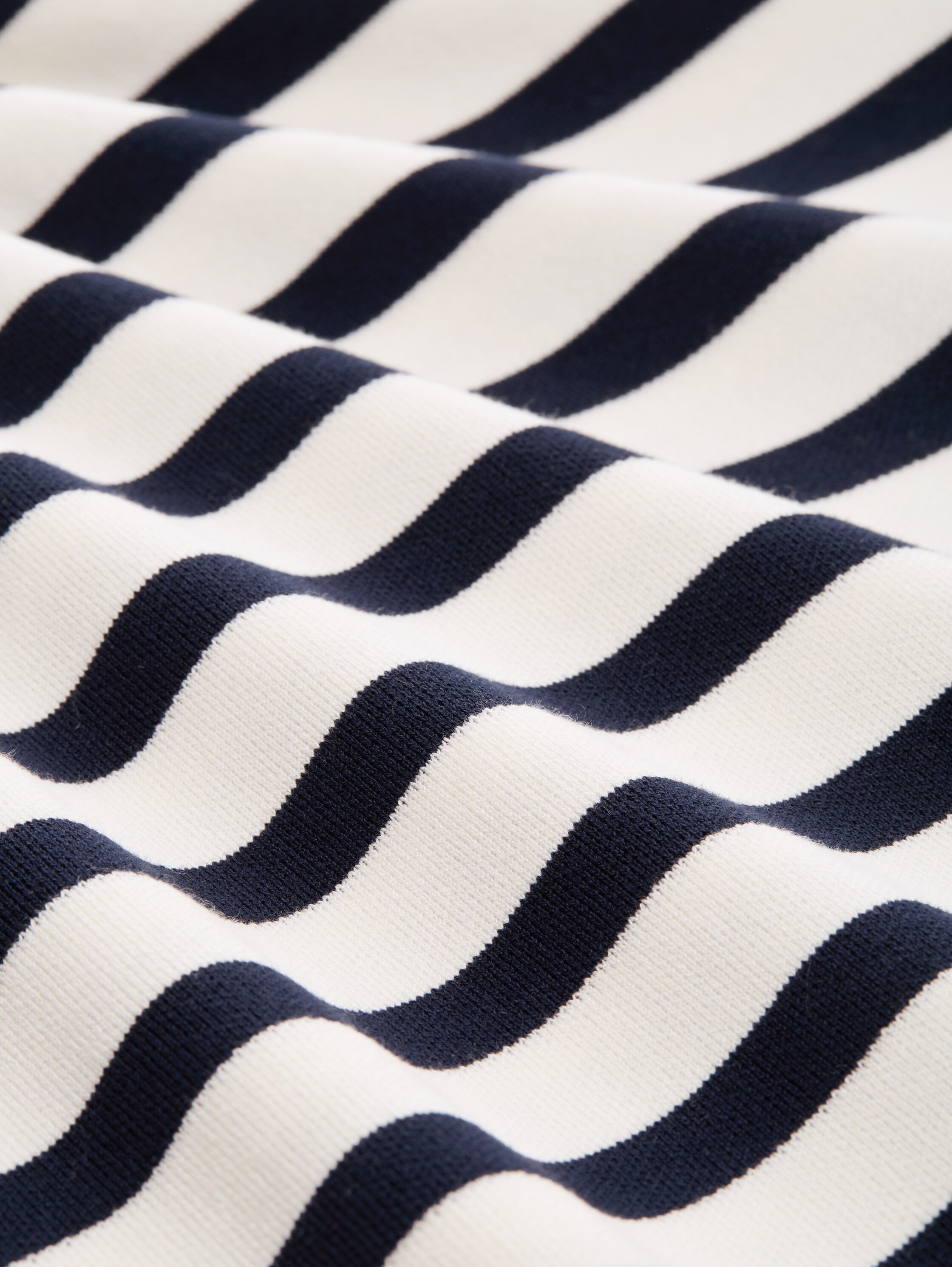 Strickpullover mit Streifenmuster - white sky blue knit stripe - Material-Ansicht