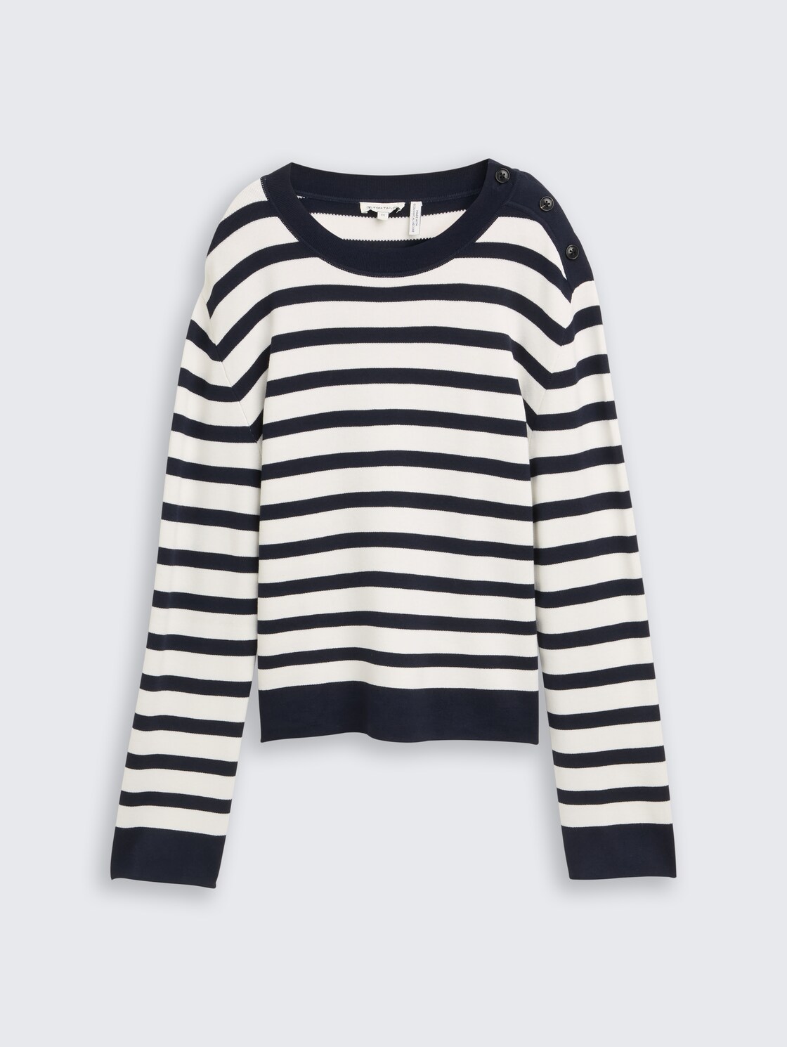 Strickpullover mit Streifenmuster - white sky blue knit stripe