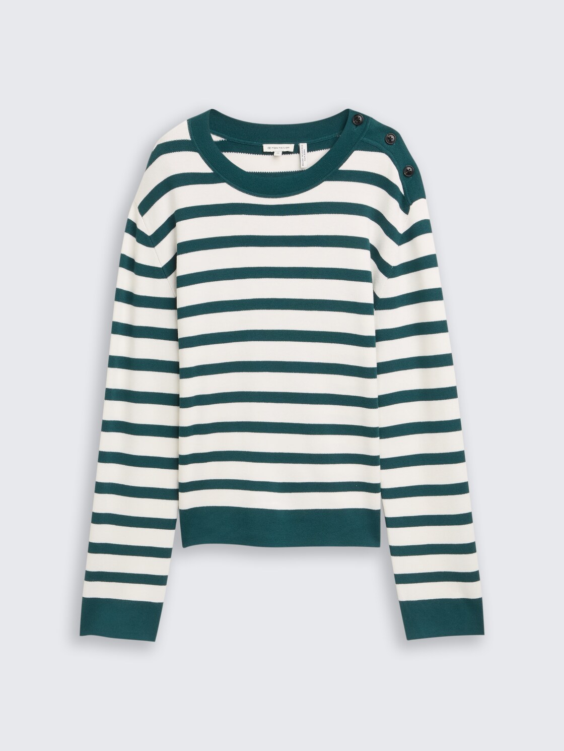 Strickpullover mit Streifenmuster - white green knit stripe