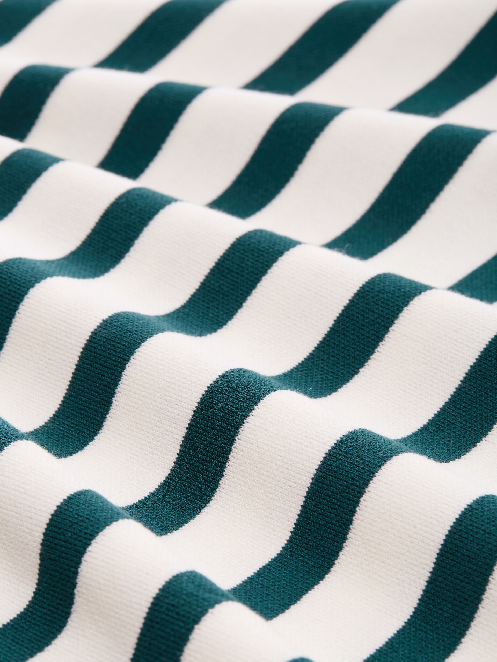 Loose fit cardigan with striped pattern - white green knit stripe - Material view