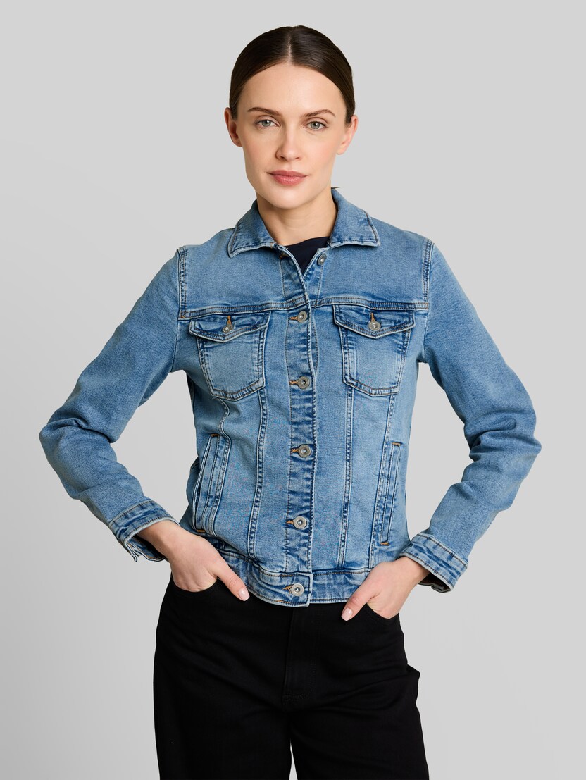 Spijkerjasje met steekzakken door Women, Clean Light Stone Blue Denim
