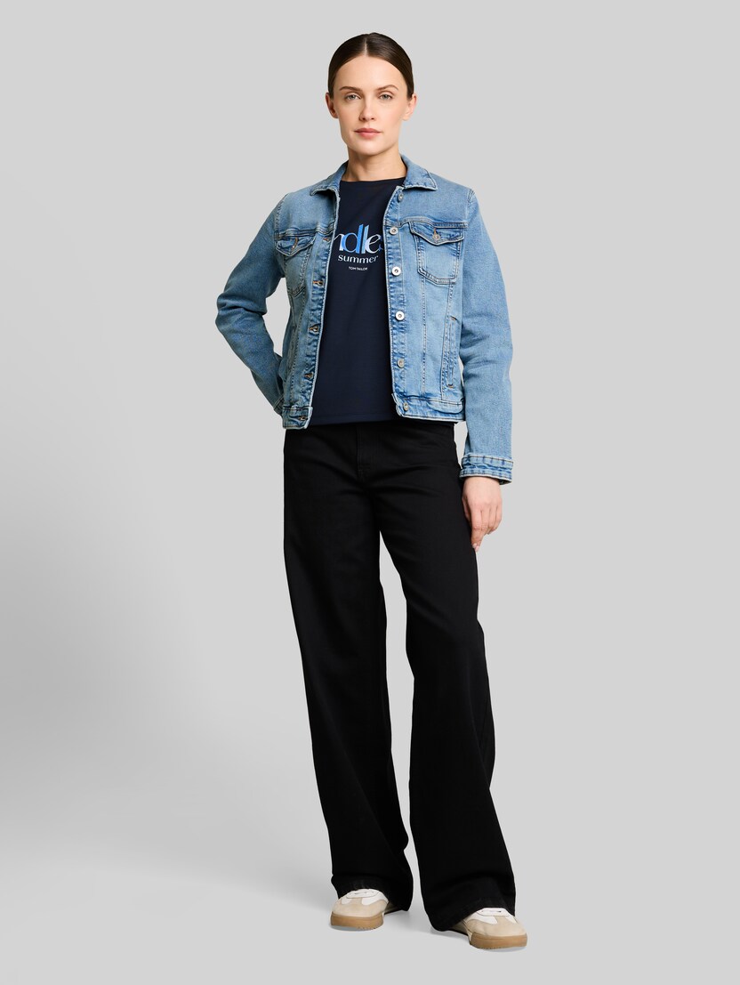 Jeansjacke mit Eingriffstaschen von Women, Clean Light Stone Blue Denim