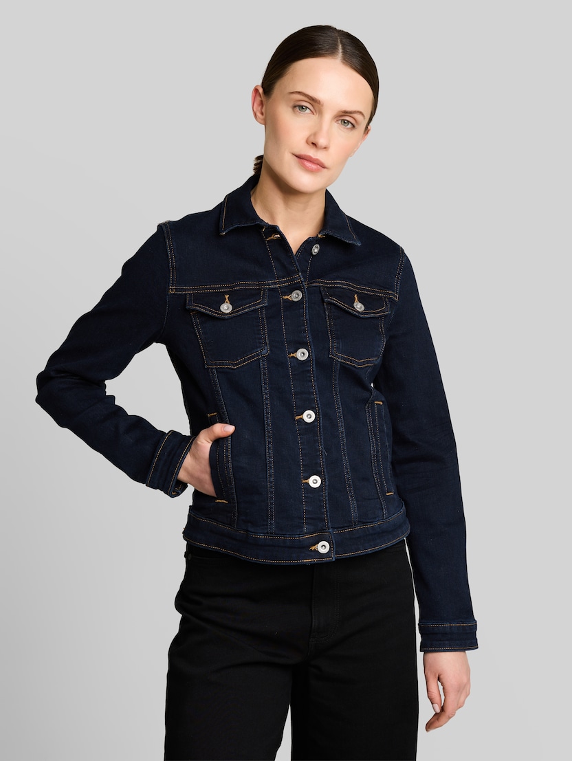 Denim jacket with side pockets by Women, Clean Rinsed Blue Denim