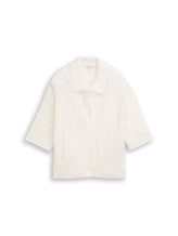 Ausgewählt, Loose Fit Bouclé Cardigan mit Kragen von Tom Tailor, weiß