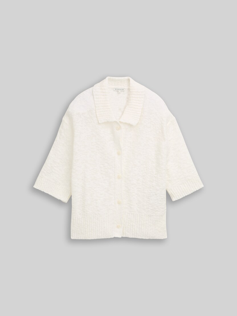 Cardigan bouclé ample à col par Women, Whisper White