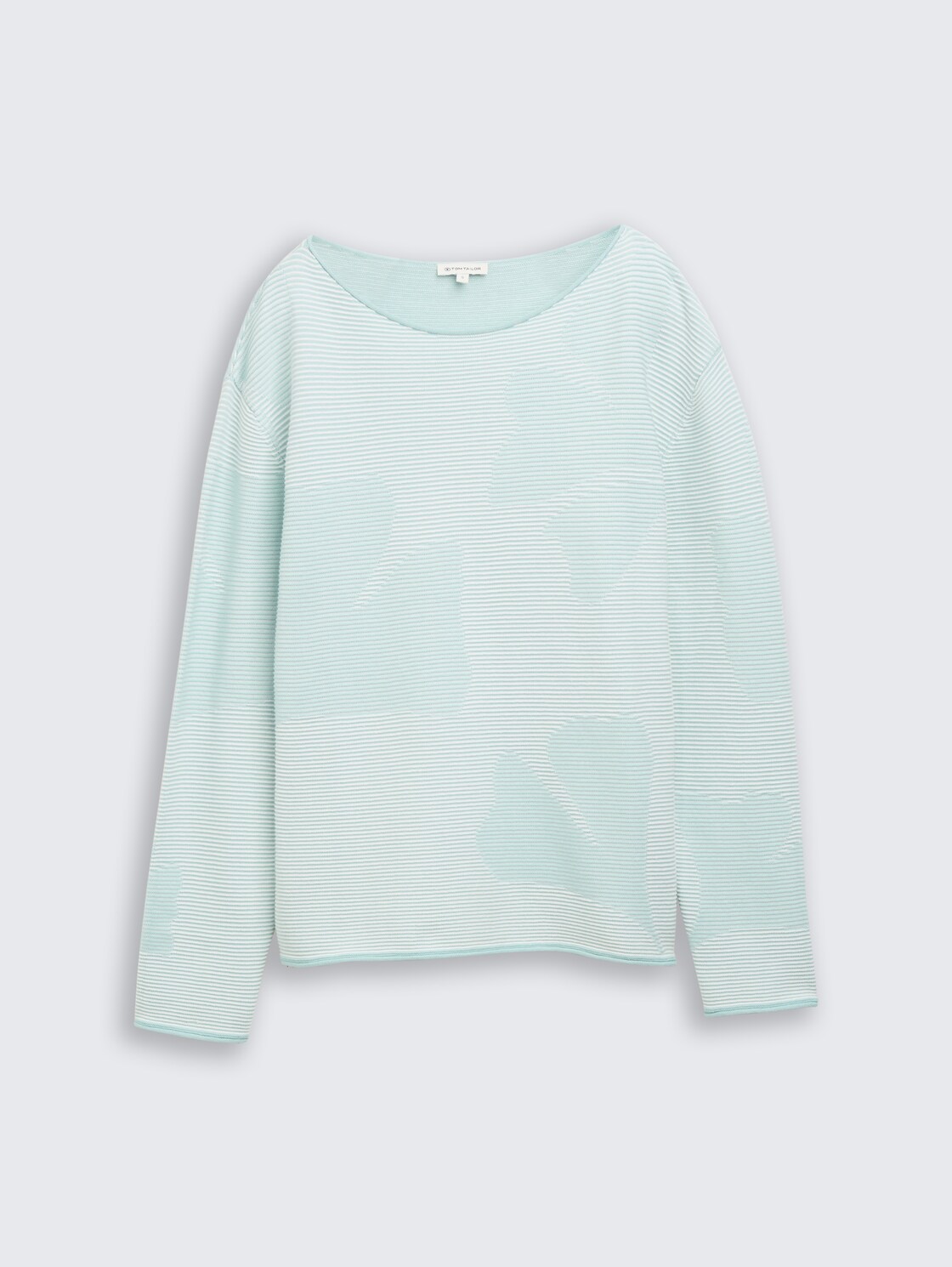 Strickpullover aus Baumwolle - mint ginko structure stripe